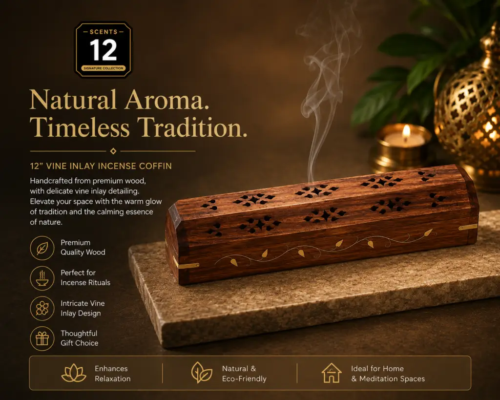 11" Wood Incense Box