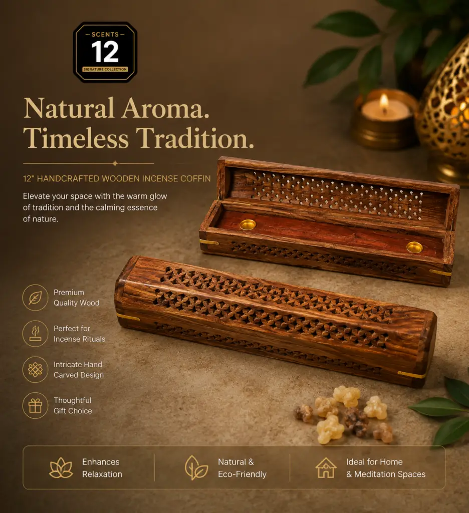 12" Vine Inlaid Wood Box