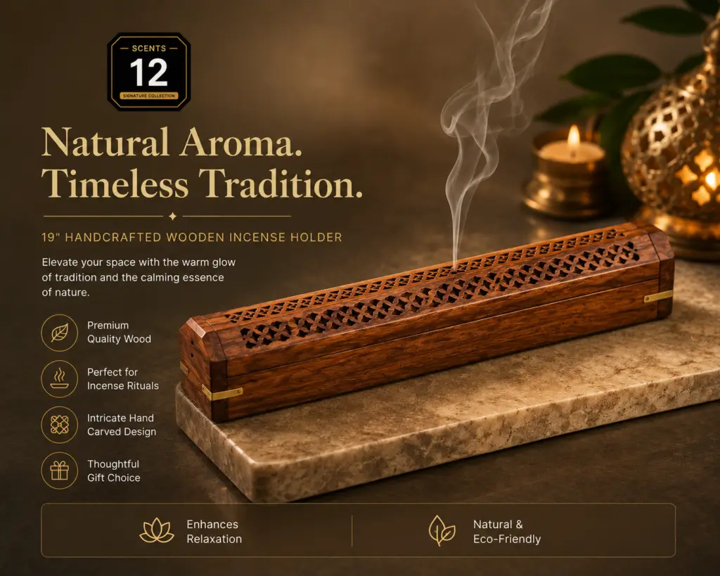 19" Wood Incense Box